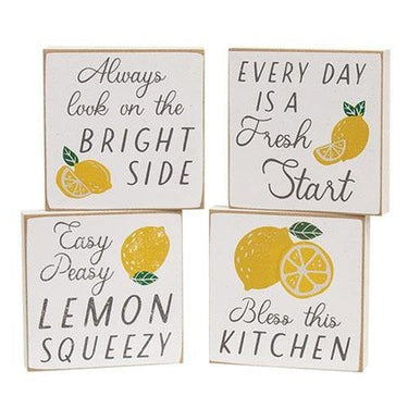 Always Look on the Bright Side Square Block 4 Asstd - The Fox Decor